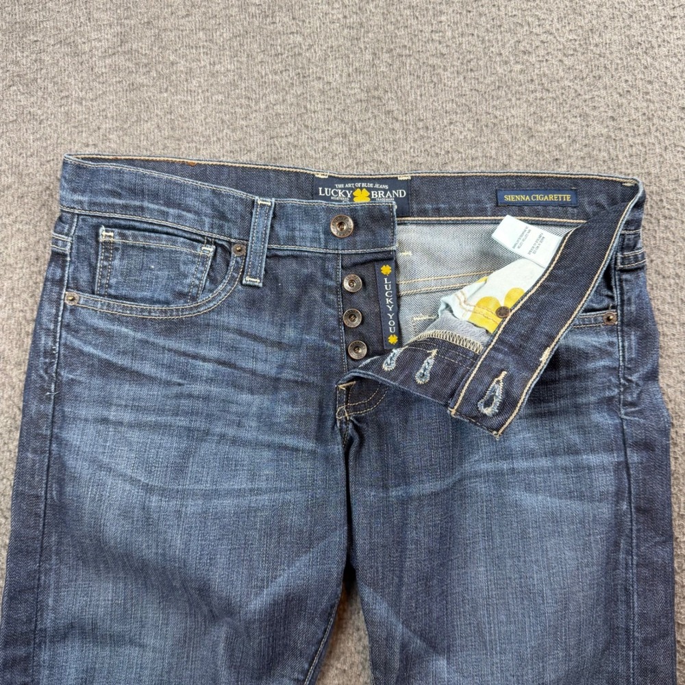 Lucky Brand Sienna Cigarette Jeans Women's 4/27 Blue Dark Wash Slim Straight - Picture 10 of 12